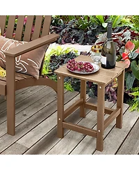 Slickblue 14 Inch Square Weather-Resistant Adirondack Side Table