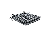 Kate Aurora Country Living Gingham Plaid Checkered Country Farmhouse Chair Cushion Pads