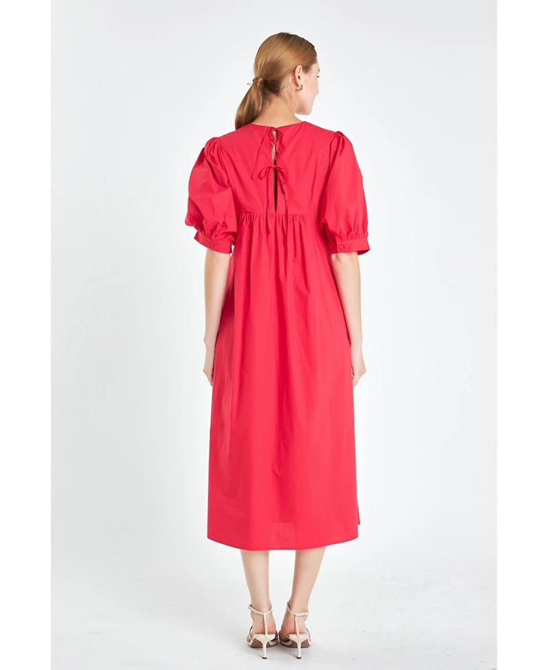 English Factory Women's Back Bow Detail Midi Dress