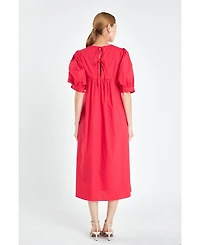 English Factory Women's Back Bow Detail Midi Dress