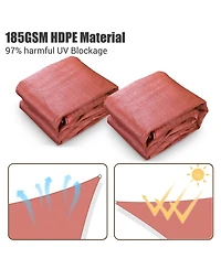 20 Ft 95% Uv Block Triangle Sun Shade Sail Outdoor Patio Pool Cover Net 2Pack