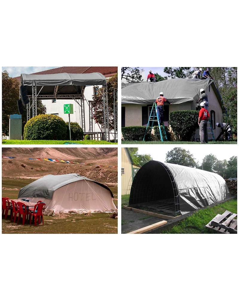 Yescom 20x30 Ft Waterproof Poly Tarp with 25 Ball Bungees Protect Cover 10mil Tarpaulin
