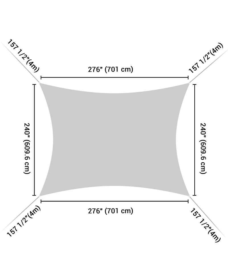 23x20 Ft 97% Uv Block Rectangle Sun Shade Sail Canopy Outdoor Patio Backyard