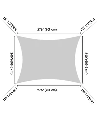 23x20 Ft 97% Uv Block Rectangle Sun Shade Sail Canopy Outdoor Patio Backyard