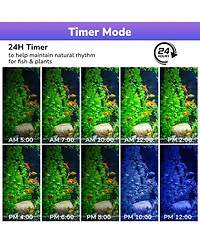 Yescom Led Aquarium Light 22 inch to 30 App Wifi Control Fish Tank Full Spectrum with Extendable Brackets Timer For Freshwater Plant