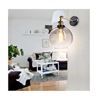 Vintage inspired Industrial 7.9" Bell Shape Glass Light Wall Sconce Edison Lamp Transparent
