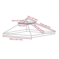 Yescom 10x10Ft UV30+ Gazebo Replacement Top for 2 Tier Outdoor Canopy Cover Patio Backyard Party Deck Coffee Liqueur
