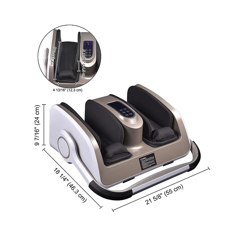 Electric Foot Massage Machine 360° Adjustable with Heat Shiatsu Roller Vibration