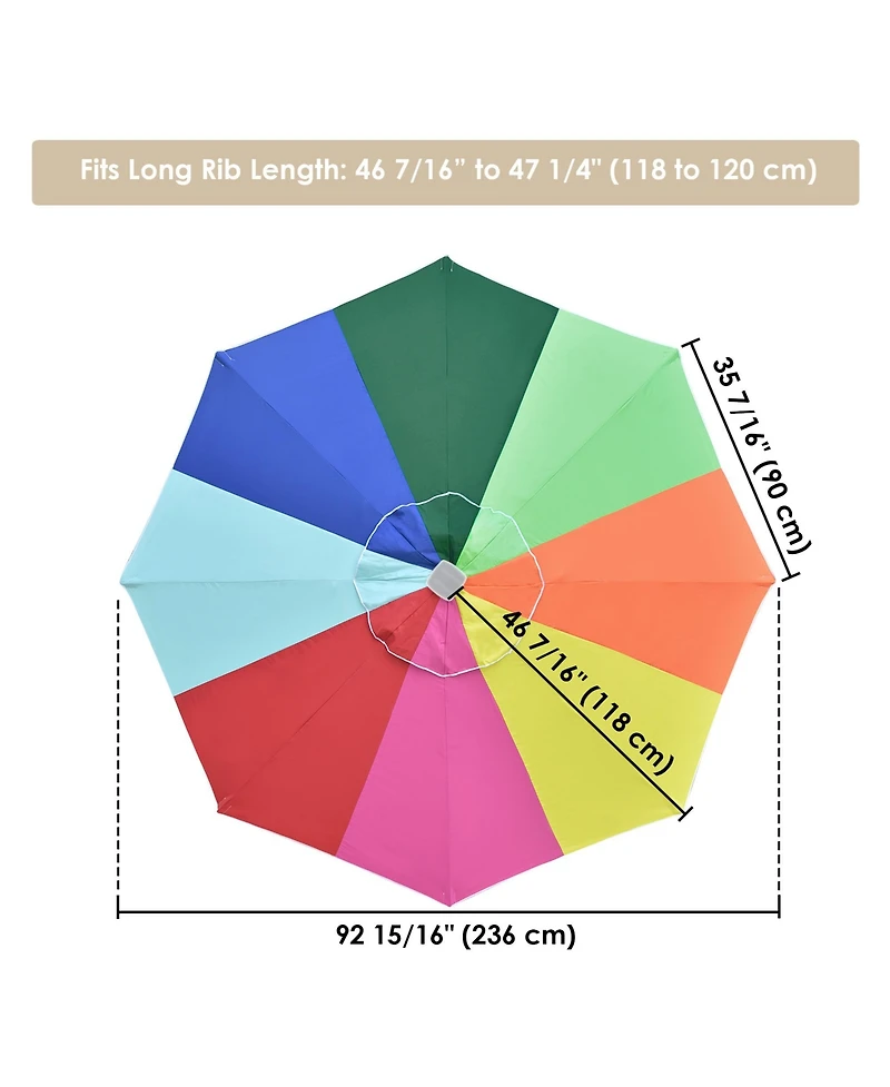 Yescom 8ft Universal Replacement Umbrella Canopy Top Cover Patio Beach