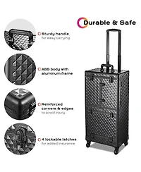 Byootique Rolling Makeup Case Trolley Cosmetic Organizer Hair Stylist Salon