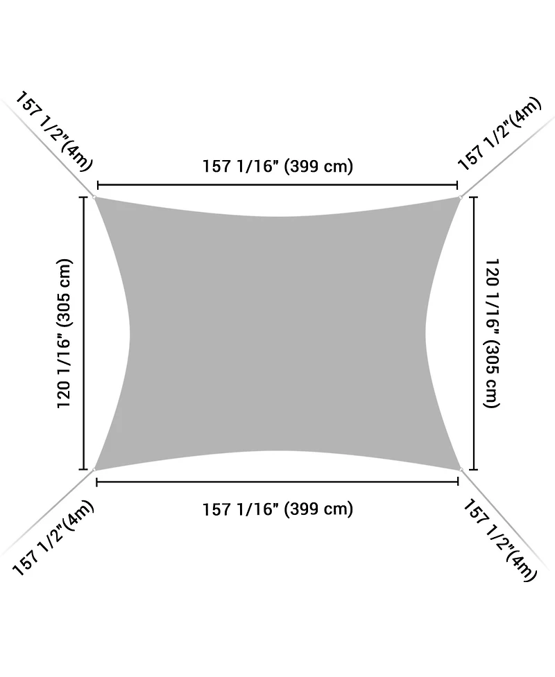 10x13 Ft 97% Uv Block Rectangle Sun Shade Sail Top Canopy Outdoor Patio Backyard