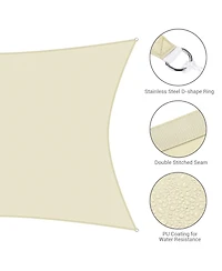 16x16 Ft 97% Uv Block Square Sun Shade Sail Top Canopy Outdoor Patio Pool 2 Pack
