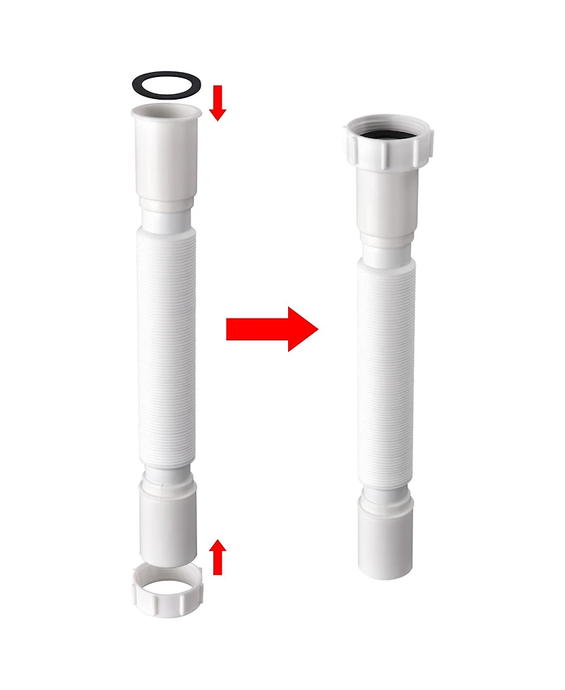 Yescom Wash Basin Drain Hose Kit Extendable Drainpipe Shampoo Bowl Accessory for Salon