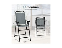 Slickblue Patio Folding Bar Stool Set of 4 with Metal Frame and Footrest