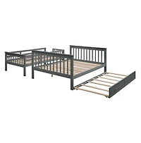 Simplie Fun Stairway Twin-Over-Full Bunk Bed With Twin Size Trundle, Storage And Guard Rail For Bedroom
