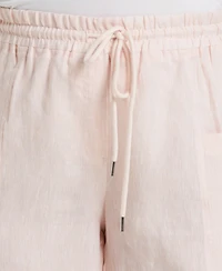 Rafaella Plus 100% Linen Modern Fit Seamed Shorts