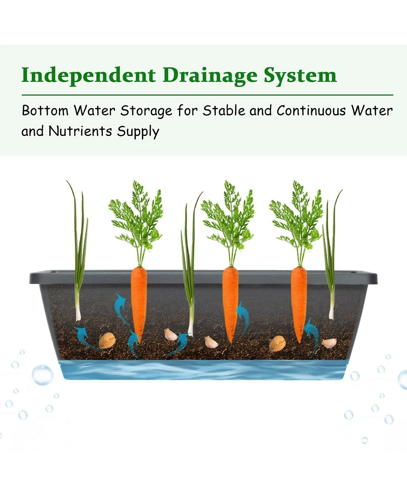 5-Tier Raised Garden Bed with Water Drainage for Flowers Vegetables