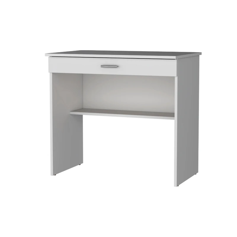 Fm Furniture Kaylor Storage Desk, Modern Design with Drawer and Shelf