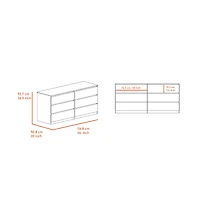 Fm Furniture Seul 6 Drawer Double Dresser