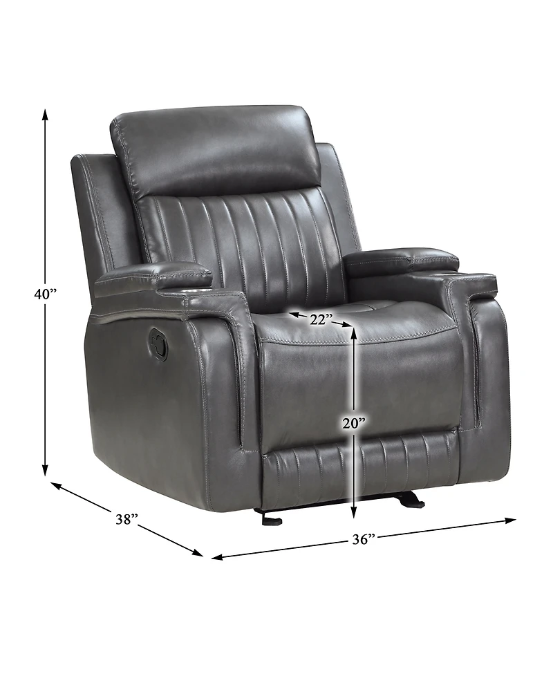 Homelegance White Label Wallstone 36" Glider Reclining Chair