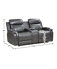 Homelegance White Label Wallstone 73" Double Reclining Love Seat with Center Console