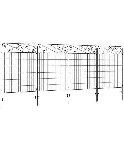 Outsunny Garden Fencing for Border Edging, Decor 11.5', 4 Pack, Square Vines