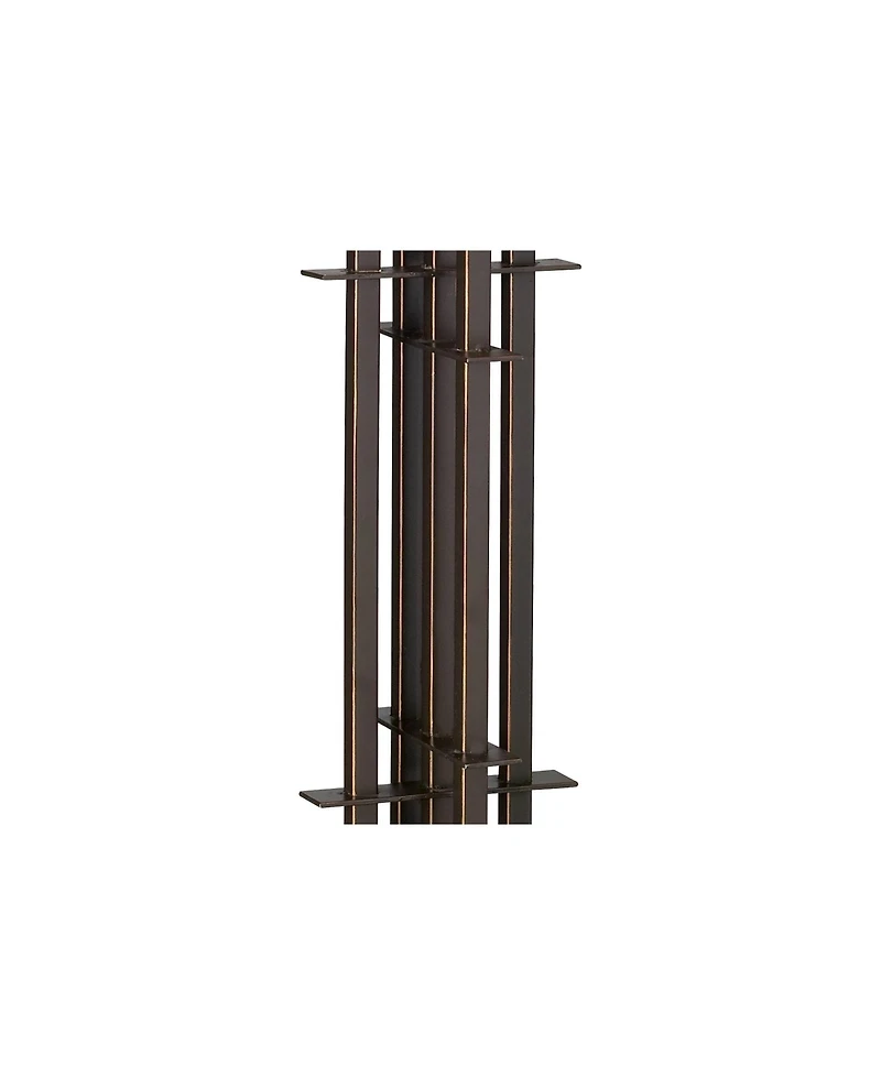 Franklin Iron Works Wrought Tiffany Style Table Lamp 26 1/4" High Bronze Art Deco Stained Glass for Bedroom Living Room Bedside Nightstand Office