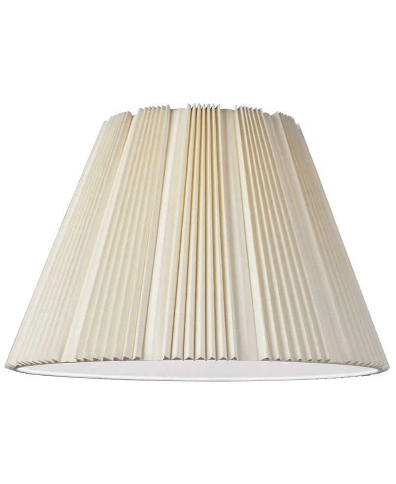 Springcrest Eggshell Pleated Large Lamp Shade 9.5" Top x 19" Bottom x 13" High (Spider) Replacement with Harp and Finial