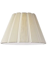Springcrest Eggshell Pleated Large Lamp Shade 9.5" Top x 19" Bottom x 13" High (Spider) Replacement with Harp and Finial