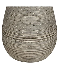 360 Lighting Julio Modern Table Lamp 30" Tall Natural Gray Ceramic Oatmeal Drum Shade for Bedroom Living Room Bedside Nightstand Office Kids Hous