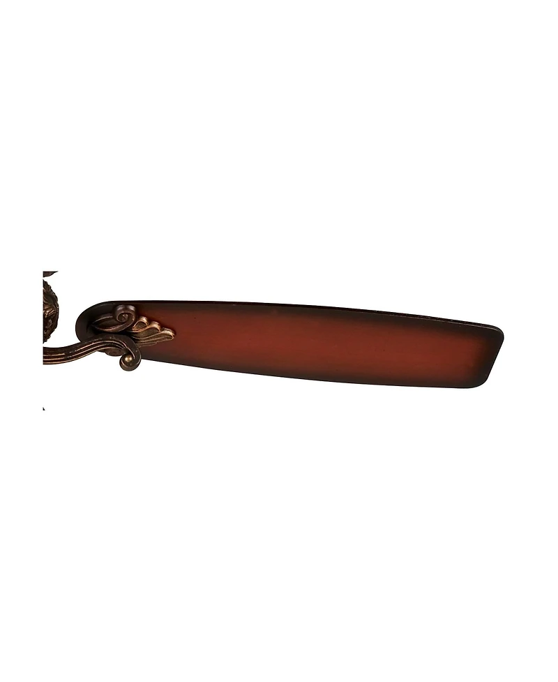 Casa Vieja 56" Casa Esperanza Indoor Ceiling Fan 5 Blade Led Light Remote Control Bronze Gold Motor Teak Finish Blades Bedroom