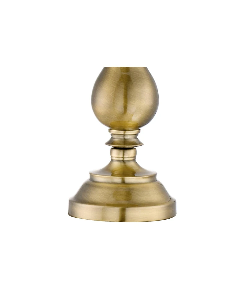 Fairlee Traditional Candlestick Style Table Lamp 26" High Antique Brass Gold Metal Black Fabric Drum Shade Decor for Living Room Bedroom House Be