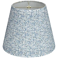 Springcrest Collection Hardback Pleated Empire Lamp Shade Blue White Floral Medium 8" Top x 13" Bottom x 11" Slant Spider with Harp and