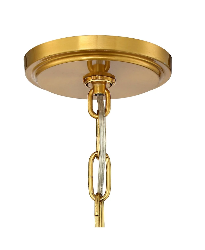 Stiffel Warm Antique Brass Wagon Wheel Chandelier 28" Wide Farmhouse Rustic 6-Light Fixture for Dining Room Living House Foyer Kitchen Island Ent