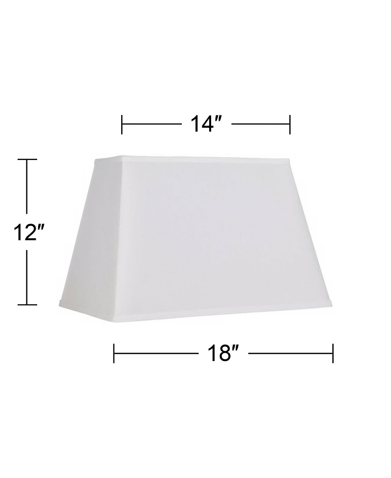 Springcrest White Large Rectangular Lamp Shade 14" Wide x 6" Deep at Top and 18" Wide x 12" Deep at Bottom and 12" Height (Sp