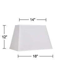 Springcrest White Large Rectangular Lamp Shade 14" Wide x 6" Deep at Top and 18" Wide x 12" Deep at Bottom and 12" Height (Sp