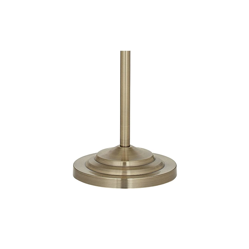 Regency Hill Montebello Vintage Retro Floor Lamp 60" Tall Antique Brass Metal Swing Arm Soft Tan Bell Shade for Living Room Bedroom Office House