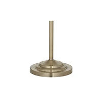 Regency Hill Montebello Vintage Retro Floor Lamp 60" Tall Antique Brass Metal Swing Arm Soft Tan Bell Shade for Living Room Bedroom Office House