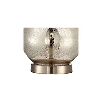 360 Lighting Modern Table Lamp 30.5" Tall Mercury Glass Silver Gourd Natural Linen Drum Shade for Living Room Family Bedroom Nightstand