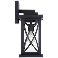 John Timberland Woodland Park Outdoor Wall Light Fixture Black Dusk To Dawn 15" Clear Glass for Post Exterior Barn Deck House Porch Yard Patio Ho