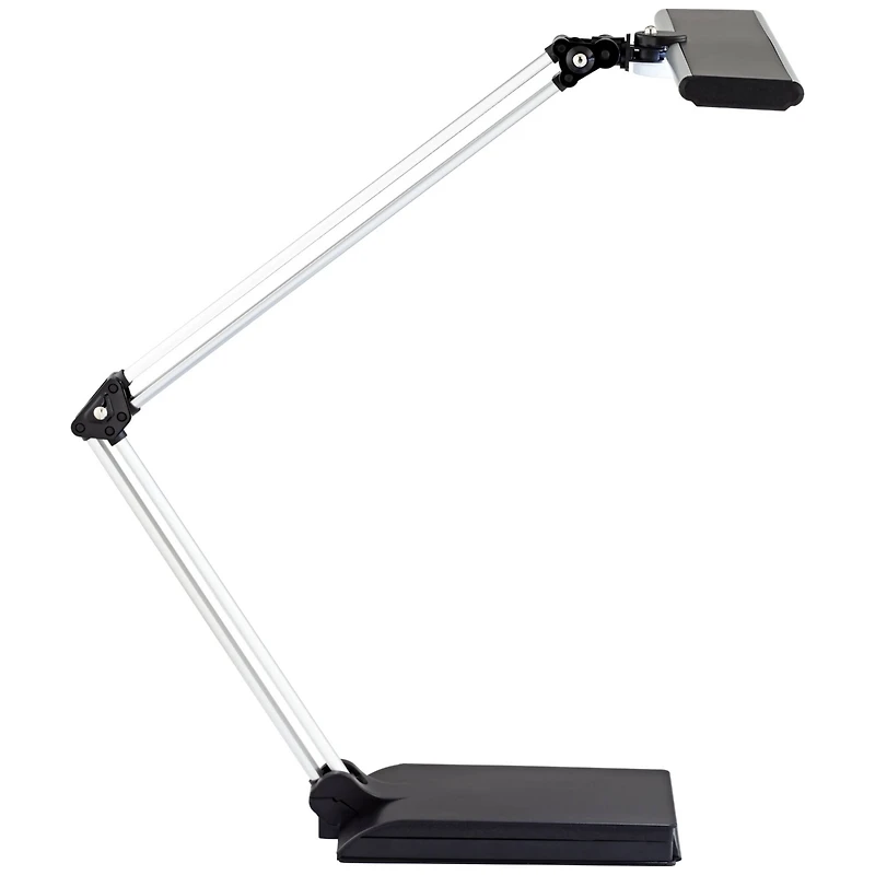 360 Lighting Flynn Modern Desk Lamp 25" High Metallic Black Silver with Usb Charging Port Phone Cradle Adjustable Swivel Led for Living Room Offi