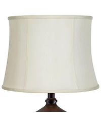Imperial Shade Set of 2 Creme White Medium Drum Lamp Shades 14" Top x 16" Bottom x 12" High (Spider) Replacement with Harp and Finial