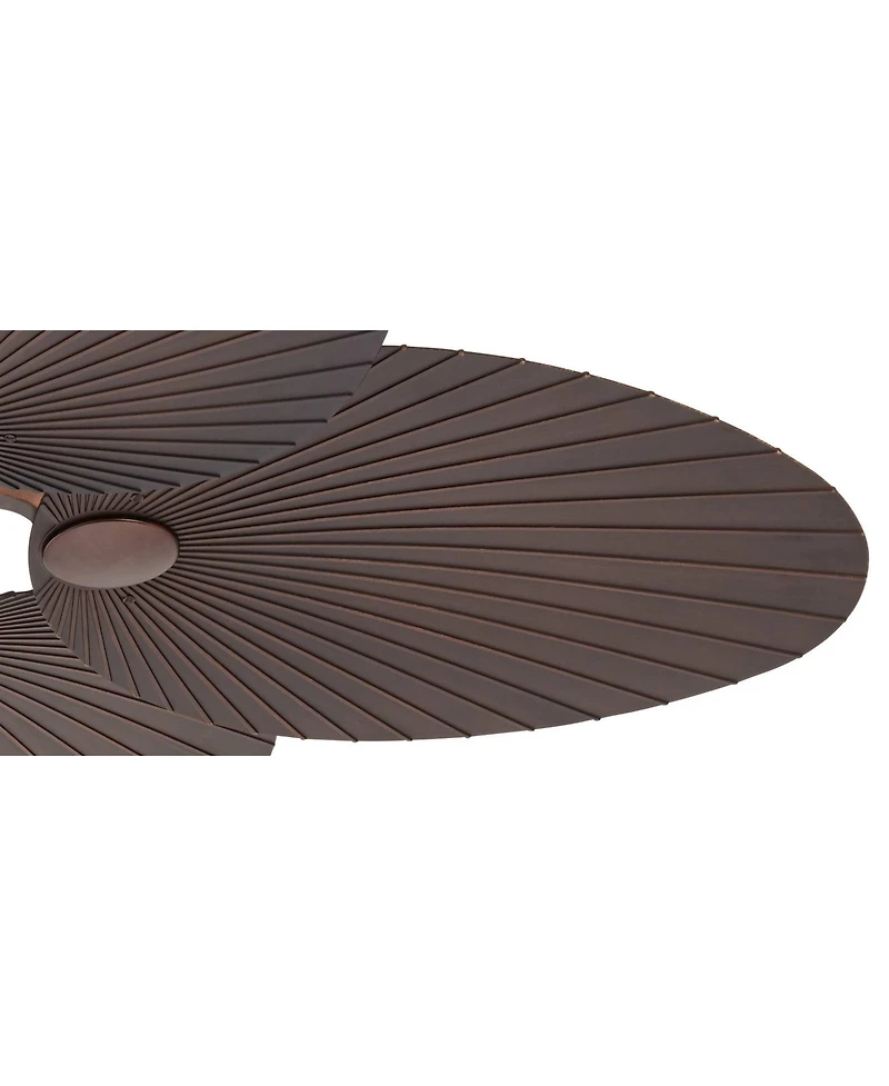 52" Casa Vieja Breeze Tropical Indoor Outdoor Ceiling Fan with Led Light Remote Oil Brushed Bronze Palm Leaf Glass Damp Rated for Patio Exterior