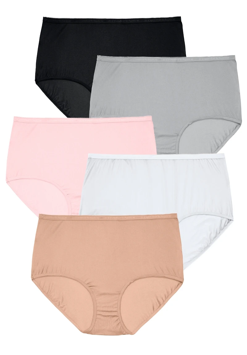 Comfort Choice Women's Cotton Brief 5-Pack