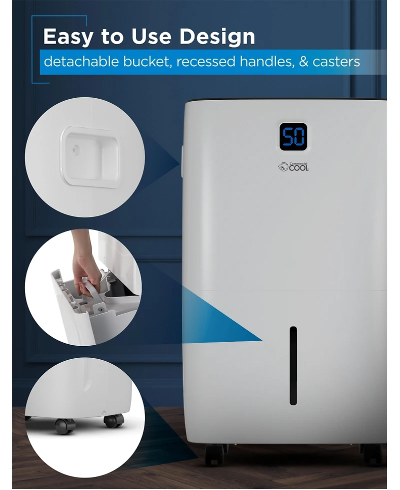 Dehumidifier, 50 Pint Dehumidifier,Portable Dehumidifier with Continuous Drainage 4500 Sq. Ft