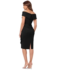 Xscape Petite Off-The-Shoulder Sweetheart Ruffle Dress