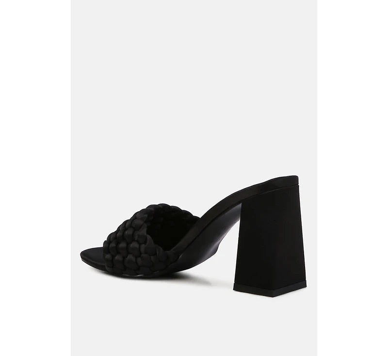 Lust Look Braided Satin Block Sandals Women