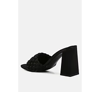 Lust Look Braided Satin Block Sandals Women
