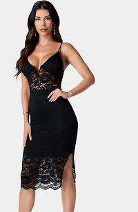 Bebe Women's Lace-Up Back Midi Dress