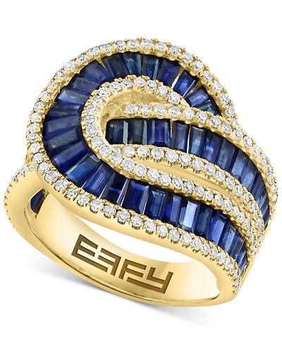 Effy Ruby (3-1/4 ct. t.w.) & Diamond (5/8 Swirl Statement Ring 14k Rose Gold